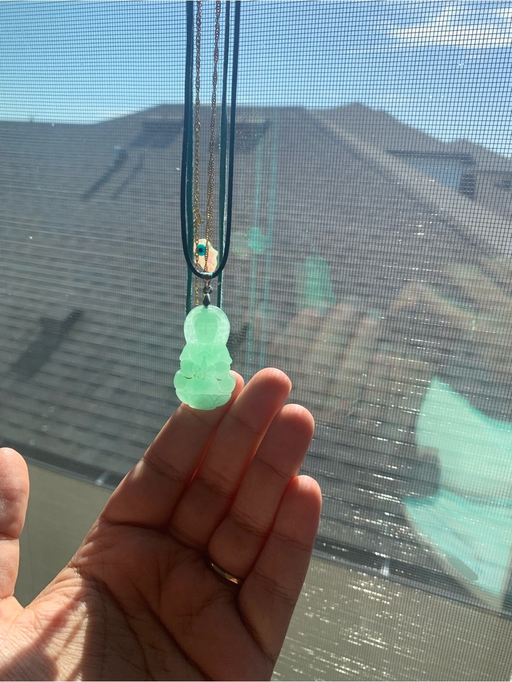 Green Jade Buddha Pendant Necklace - Women Jewelry